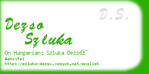 dezso szluka business card